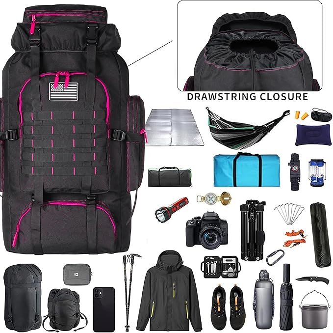 Hiking Backpack for Men 70L/100L Camping Backpack Military Rucksack Molle 3 Days Assault Pack for Climbing | Camping Backpack, 3 Days Assault Pack, for Climbing