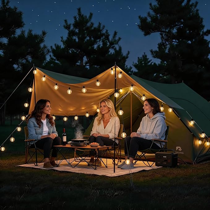 RTTY Outdoor String Lights 50 FT, Patio Light with 26pcs G40 Shatterproof LED Bulbs, Waterproof Hanging Globe Lighting Connectable for Cafe Bistro Backyard Porch Gazebo Balcony Deck Party