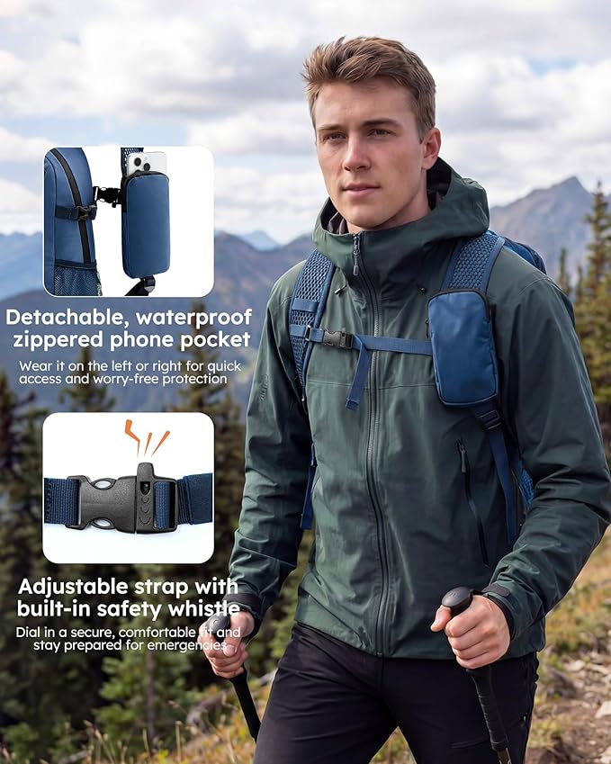 Small 20L Foldable Hiking Daypack for Men Women – Ultra Lightweight Tactical Packable Backpack for Travel, Camping Outdoor, Blue