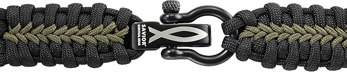 Savior Survival Gear Paracord Watch Band,Compatible with Apple Watch Band 49mm 46mm 45mm 44mm 42mm, iWatch Band Series Ultra 10 9 8 7 6 5 4 3 2 1 SE, Adjustable strap for men (Black & Green, X- Large)
