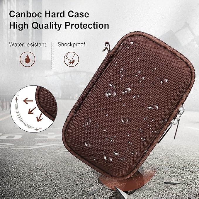 Canboc Carrying Case for Kodak PIXPRO WPZ2 Rugged Waterproof Digital Camera, Underwater Photography Camera Bag, Mesh Pocket fits USB Cable, Battery, Adapter, Brown (Case Only)