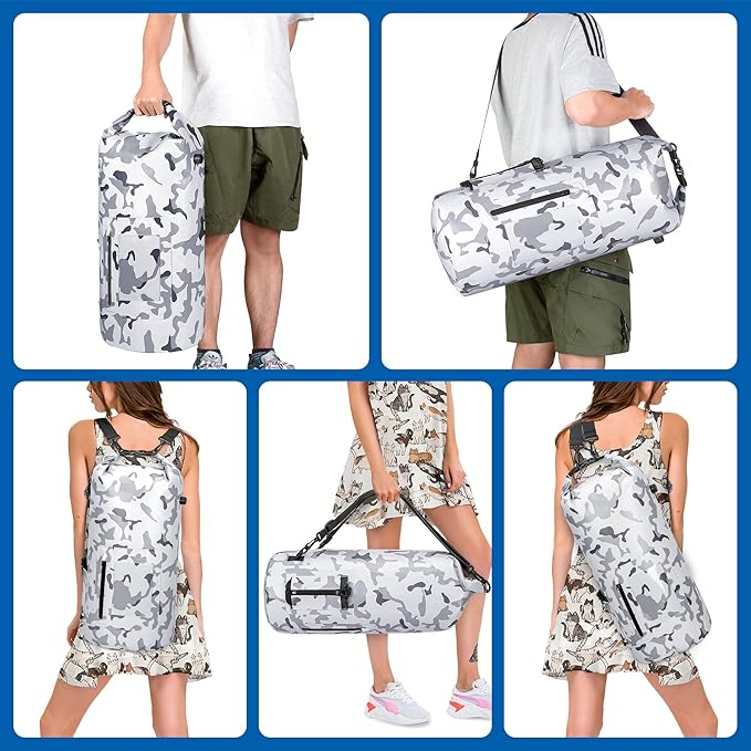 Smasrob 30L Waterproof Dry Bag with 20L Detachable Cooler, Dry Bag Cooler Backpack with Phone Pocket and Bottle Pouch, Suitable for Kayaking, Boating, Camping and Water Activities