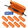 9 Pack Outdoor Extension Cord Safety Cover with Waterproof Seal IP54 Water-Resistant, Weatherproof Electrical Connection Box with 2 Latches, Plug, Socket, Holiday Decoration Light, Orange