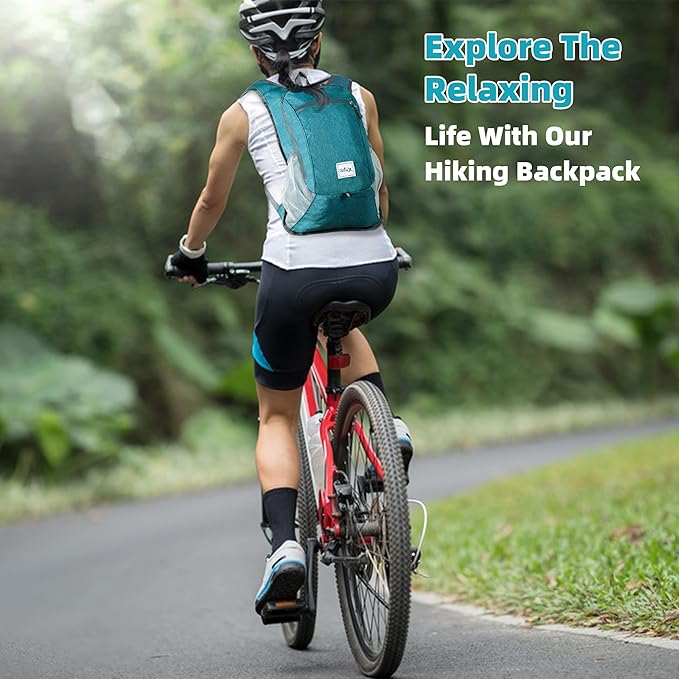 Xgunion Hiking Backpack 10L Small Travel Lightweight Daypack Foldable Hiking Packable Camping Hiking Backpacks for Women Men (Teal Blue)