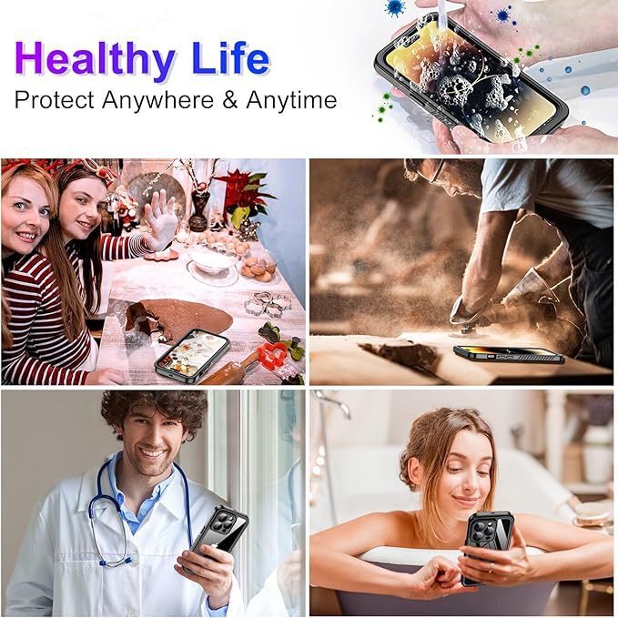 2024 New for iPhone 14 Pro Case Waterproof,[Built-in Screen Protector & Camera Protector][Full Body Shockproof][IP68 Underwater][Dustproof][Dropproof] Phone Case for iPhone 14 Pro 6.1"