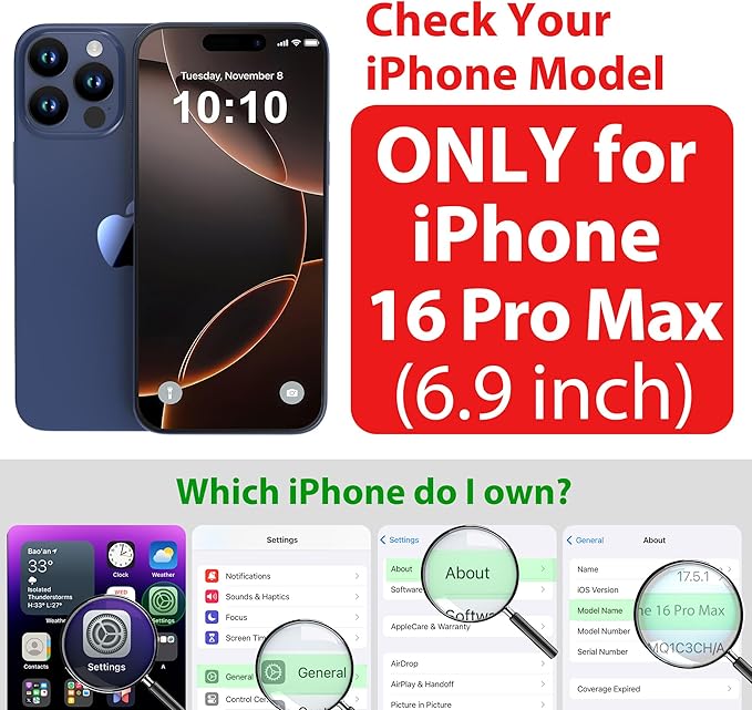 SPORTLINK for iPhone 16 Pro Max Case - IP68 Waterproof Military Protective Full Body Heavy Duty Shockproof 360 Sealed Dustproof with Camera Screen Protector Cover for i Phone 16 Pro Max 6.9" Black