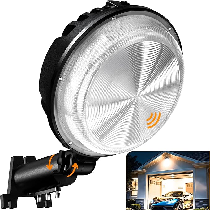 150W 20000LM LED Barn Lights Outdoor, Dusk to Dawn Outdoor Lighting with 150° Adjustable Pole Light 6500K Flood Light, Yard Lights IP66 Waterproof Area Street Light for Garage Warehouse