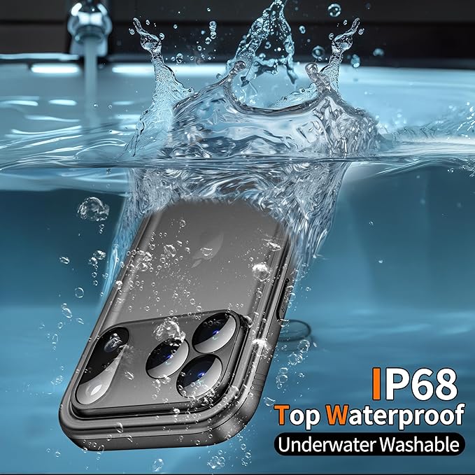 Cozycase TOP Waterproof Case for iPhone 17 Pro Max - Military Heavy Duty 360 Shockproof Full Body with Screen Camera Protector Double IP68 Water Dust Drop Proof Hard Rugged 17PM Front Back Slim Cover