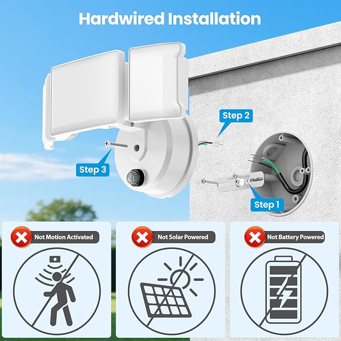 Olafus 80W Flood Lights Dusk to Dawn Outdoor Lighting, IP65 Waterproof LED Security Light with Photocell, 8000LM Dusk Dawn Outside Light, 6500K White Exterior Floodlight for Yard, Garden, Porch