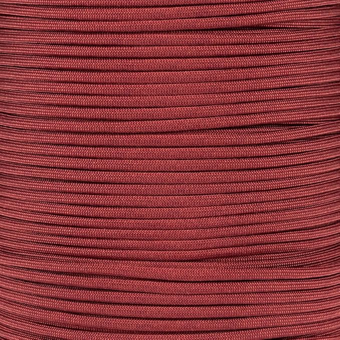 Paracord Planet Solid Color 550lb Paracord – 7 Strand Type III Nylon Cord for Indoor and Outdoor Tasks – Garnet (100 ft)