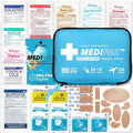 EVERLIT CARE Travel Essential Medicine First Aid Kit I Bonus Medical Supplies I TSA Compliant Mini Size Medkit for Traveling Camping Trips Individually Packed 64 Tablets (Blue)
