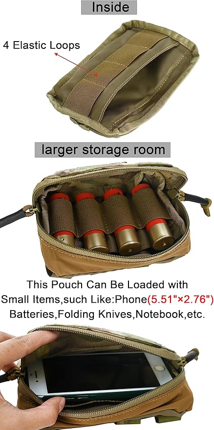 Tactical Molle Admin Pouch Chest Rig Small Molle Chest Pouch Utility MOLLE/Belt Pouch Tactical Vest Pouch Storage Organizer Panel for Tactical Vest 1.75'' Belt Molle Platform