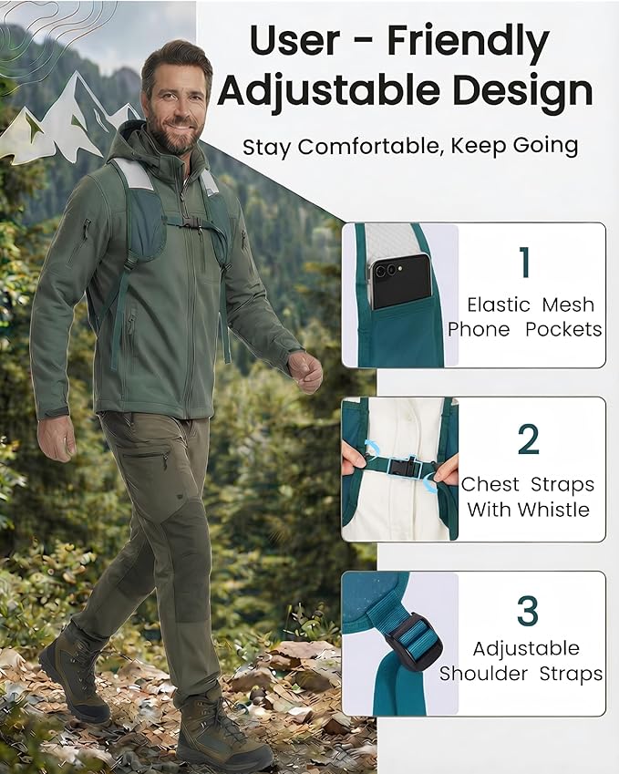 Blue Quartz Hydration Backpack with 2L Water Bladder, Hiking Water Pack with Insulated Compartment for Women Men, Lightweight Running Hydration Vest with Phone Pocket for Cycling, Biking