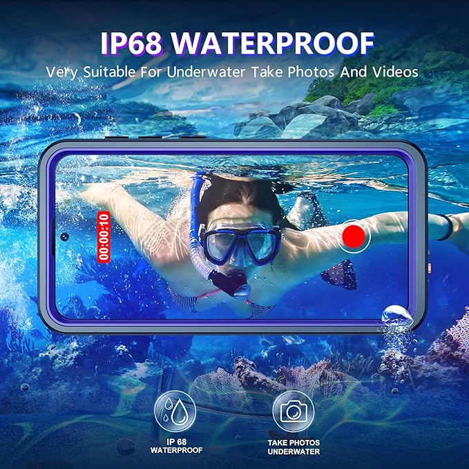 Temdan Designed for Samsung Galaxy S26 Case Waterproof, Built-in Lens & Screen Protector Military Shockproof Dropproof IP68 Underwater Full Body Phone Case for Galaxy S26 5G 6.3"-Purple (2026)