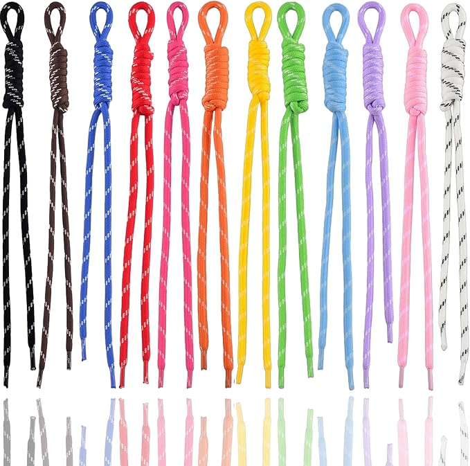 Paracord Keychain Paracord Bag Charm 12pcs Braided Nylon Rope Keychain Cord for Bag Purse Backpack Handbag