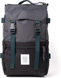 Topo Designs Rover Pack Classic - Daily Daypack for Commutes, Day Trips, Hikes, Iconic Denver Design, PFAS-Free, Fair Trade, BlueSign Backpack (Black/Grid)