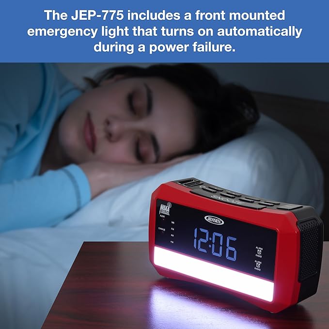 Digital AM/FM Weather Band Alarm Clock Radio with NOAA Weather Alert, Emergency Light and Built-in Flashlight