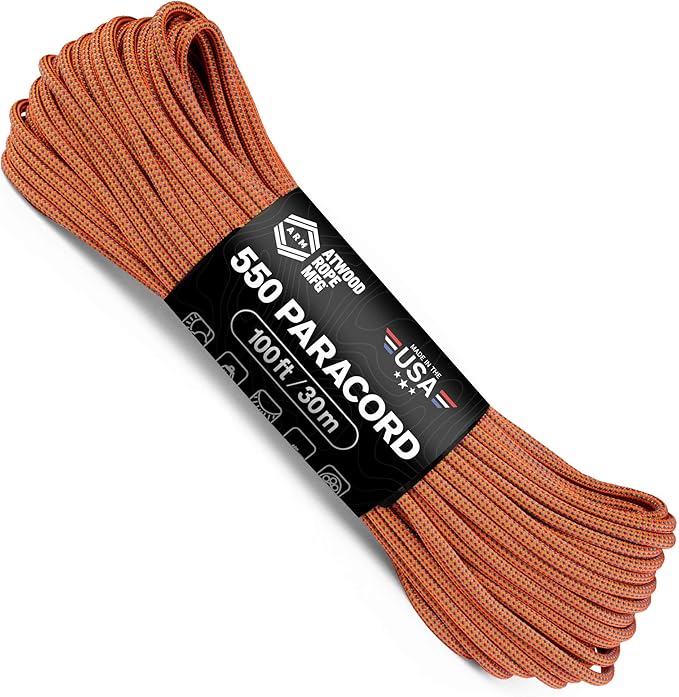 Atwood Rope MFG Color Changing 550 Paracord 100 Feet 7-Strand Core Nylon Parachute Cord Outside Survival Gear Made in USA | Lanyards, Bracelets, Handle Wraps, Keychain