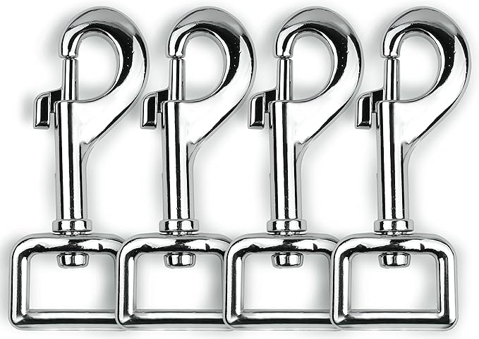 Garwor Heavy Duty Chrome Swivel Snap Hooks with Spring 3/4" 4 Pcs,Trigger Clip Snaps Dog Leashes Key Chain for Linking Pet Leash & Collar, Purse Straps,DIY Crafts
