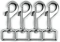 Garwor Heavy Duty Chrome Swivel Snap Hooks with Spring 3/4" 4 Pcs,Trigger Clip Snaps Dog Leashes Key Chain for Linking Pet Leash & Collar, Purse Straps,DIY Crafts