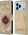 Head Case Designs Officially Licensed Harry Potter The Marauder's Map Prisoner of Azkaban II Leather Wallet Case Compatible with Apple iPhone 17 Pro