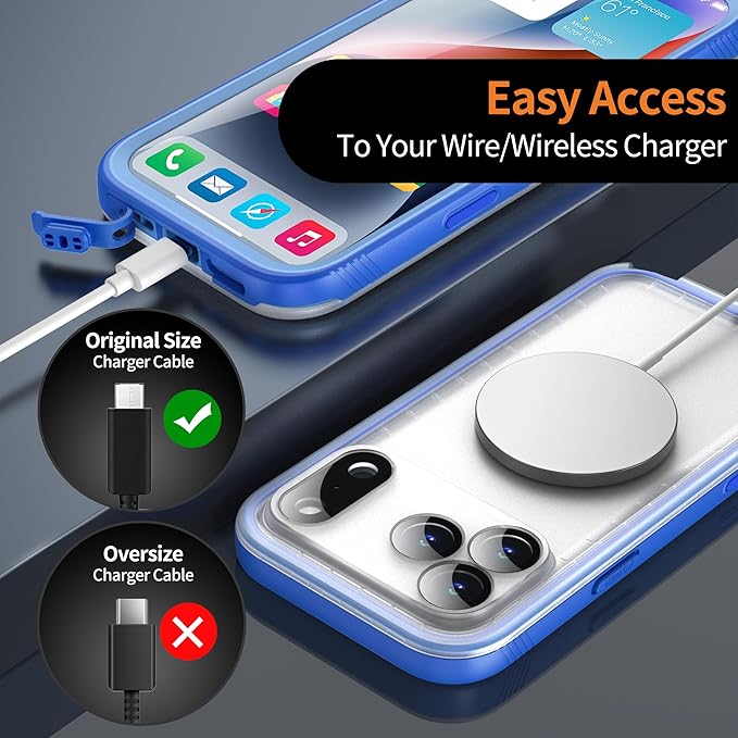 Cozycase TOP Military Protective IP68 Waterproof Case for iPhone 17 Pro Heavy Duty 360 Shockproof Full Body with Screen Camera Protector Double Dustproof Hard Tough 17Pro Front Back Cover