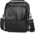 Augus Leather Small Messenger Bag For Men Crossbody Handbag Shoulder Sling Travel Bags for Men Purse Daypack Magnetic Buckle