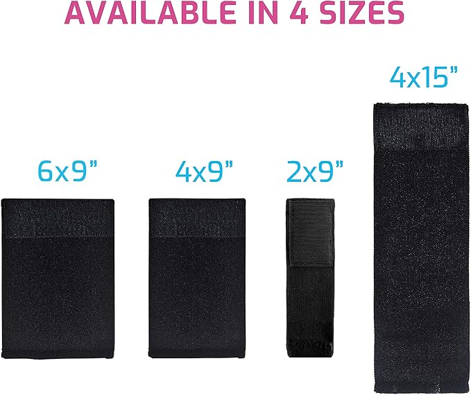 Extender Strap - Multipurpose Elastic Hook and Loop Extension for Ice Packs, Ice Belts, Back/Knee/Ankle Braces, Vests, Wraps, and Belts - Made in USA (2 x 9 Inches)