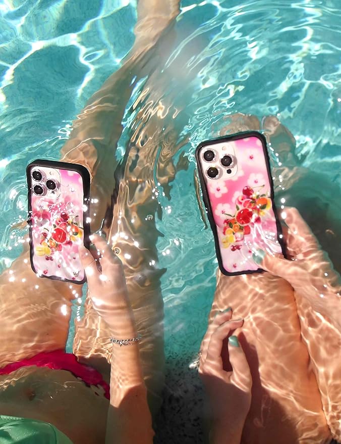 Wildflower Cases - Compatible with iPhone 13 Pro| Protective Bumper, 6.5ft Drop Test Certified, Women Owned Small Business | Hibiscus Floral Sweet Cherry Orange Trendy Summer | Fruit Salad