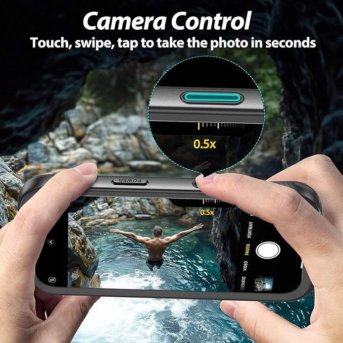 SPORTLINK for iPhone 17 Case - IP68 Waterproof Military Protective Full Body Heavy Duty Shockproof 360 Sealed Dustproof with Camera Screen Protector Phone Cover for iPhone 17 6.3" Black