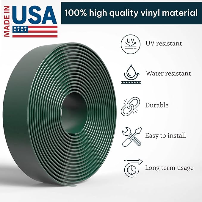 2 Inch Wide, 20ft Long Vinyl Strap - Replacement Straps for Patio Chairs - Vinyl Strapping for Patio Furniture Repair - Durable Seat Repair Kit for Lawn Chairs, Outdoor Furniture (Green)