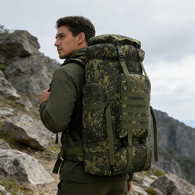 Hiking Backpack for Men 70L/100L Camping Backpack Military Rucksack Molle 3 Days Assault Pack for Climbing | Camping Backpack, 3 Days Assault Pack, for Climbing