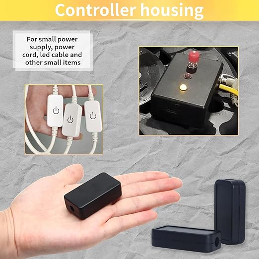 YXQ 40mmx20mmx11mm Power Project Enclose Case Junction Box Waterproof Small Engineering Wire Switch Plastic Black, 12-Pack