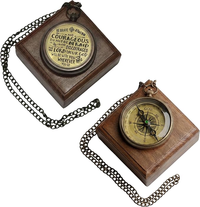 Handmade Brass Antique Compass with Leather Case – Vintage Finish Functional Pocket Navigation Tool for Travel, Hiking & Gift