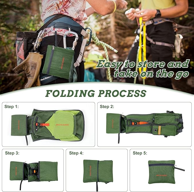BECOJADDE 15L Small Hiking Backpack for Men Women Foldable Packable Back Pack Ultralight Hiking Daypack for Travel Camping Outdoor, Olive Green
