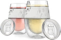 Host Freeze On the Go Stemless Wine Glasses with Lids for Red and White Wines, Double Wall Insulated Drink Chiller Tumblers for Travel, Outdoor Gifts for Women and Moms, 8.5 oz, Set of 2, Marble