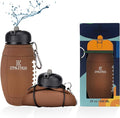 Clip-On Collapsible BPA-Free Silicone American Football Water Bottle for Kids, 20 Oz. Size