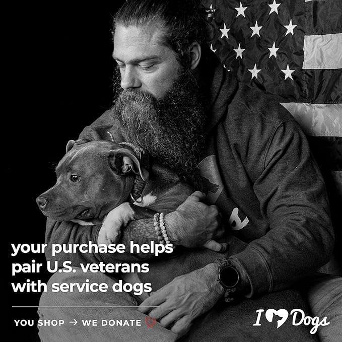 Hero Company Never Forgotten Paracord Bracelet - Tactical Survival Bracelet for Men with Bronze USA Flag - Helps Pair Military Veterans with a Companion Dog