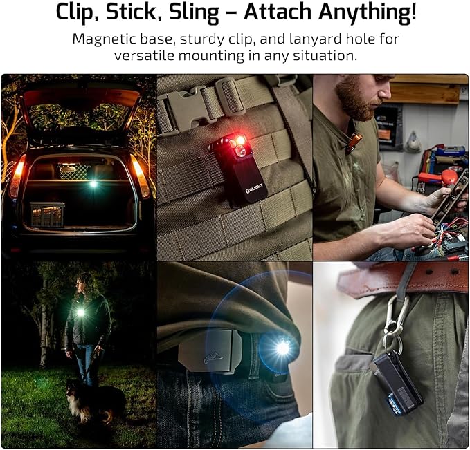 OLIGHT Oclip Pro EDC Flashlight Clip-on Light, Rechargeable 500 Lumens with Three Lighting Solutions Type-C Charging, Magnetic Flash Lights for Outdoor or Indoor Use(Patriotic Flag Engraved Edition)