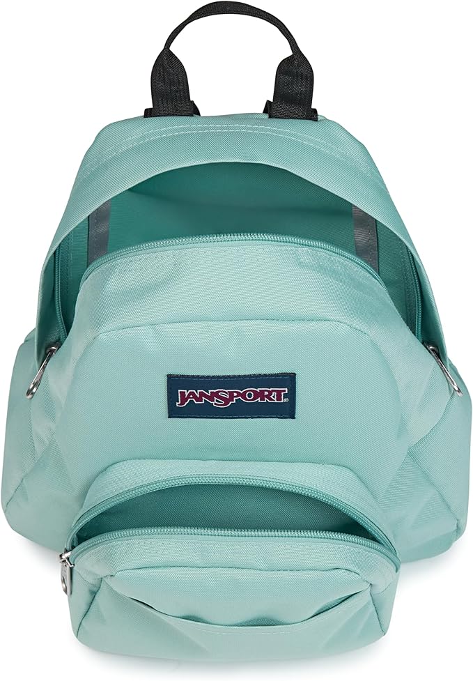 JanSport Half Pint Mini Backpack, 10.2 L - Durable Mini Bag Purse with Adjustable Shoulder Straps, Single Main Compartment, Zippered Stash Pocket, Faded Sage
