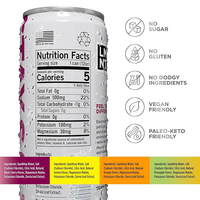 LMNT Sparkling Electrolyte Drink - Variety Pack | 12-Count