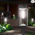 NEWMESSI Solar Pathway Lights for Outside,4 Pack Garden Light Outdoor Waterproof IP65, Bright Pathway Lights Powered Classic Square Design for Walkway/Driveway (Cool White)