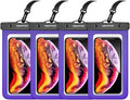 4 Pack 8.5“ Waterproof Cell Phone Pouch - Underwater Dry Bag Case Lanyard - Water Proof Clear Holder Protector for iPhone 16 15 14 Pro Max Plus Samsung Galaxy S25 S24 Ultra Note for Beach Swimming