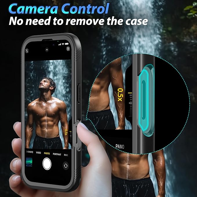 SPORTLINK for iPhone 16 Waterproof Case - Shockproof Dustproof Case with Built-in Clear Screen Protector, Full Body Heavy Duty Sealed Protective Cover for i Phone 16 6.1" Mag/Black