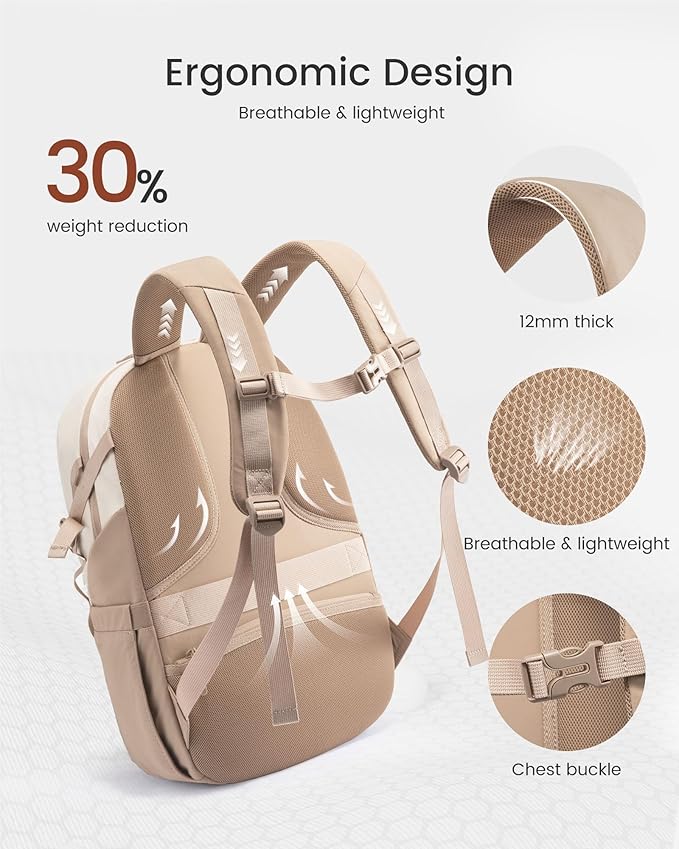 LOVEVOOK Small Travel Backpack for Women, Water-Resistant Hiking backpack with chest strap, Lightweight Casual Daypack