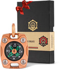 MecArmy Mini Titanium/Brass Compass, Waterproof IPX5 Pocket Compass for Hiking & Survival, Keychain & Necklace Gifts for Men & Women, Ideal Graduation & Outdoor Adventure Present