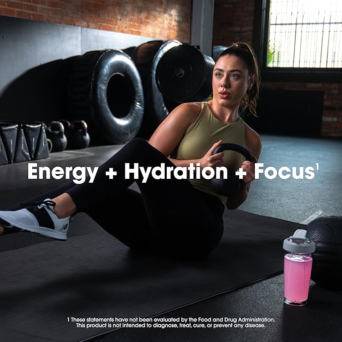 Optimum Nutrition Amino Energy Powder Plus Focus, with BCAA, Electrolytes, and Caffeine, Juicy Strawberry, 30 Servings (Packaging May Vary) (Pack of 6)