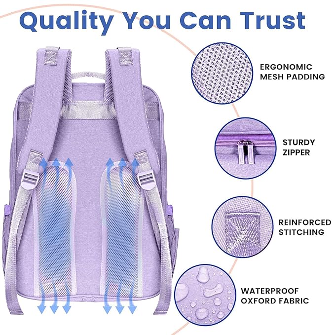 Baby Shower Gifts for Mom - Diaper Bag Backpack - 16 Organizer Pockets Baby Diaper Bag w/ Insulated Bottle Holders & Wipes Pocket, Large Capacity Baby Bag Backpack - Waterproof & Easy to Clean, Purple