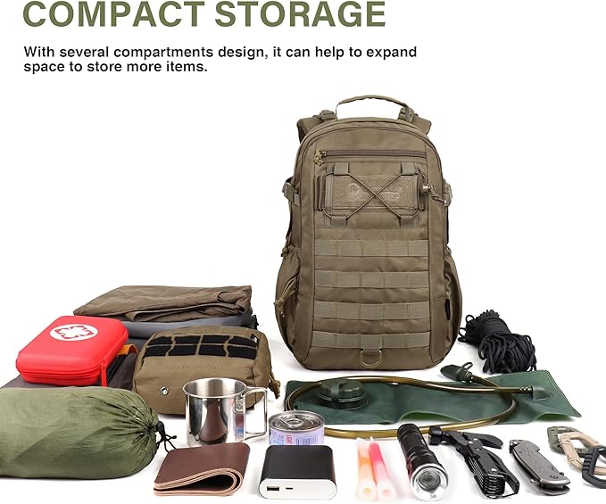 Mardingtop Small Military Tactical Backpack for Men 20L Molle Rucksack EDC Daypack for Hiking,Travel,Camping, Hunting