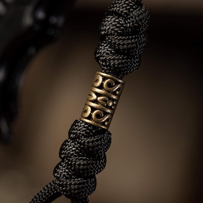 M-Tac Skull Knife Lanyard with Bead – Paracord Lanyard for Knives & EDC – Tactical Knife Fob Pull Cord – Durable Paracord